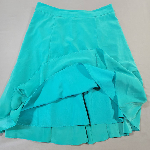 Skirt Midi Classy A-Line Green Scuba Banana Republic Women Size 8 Lined Side Zip - Picture 8 of 12